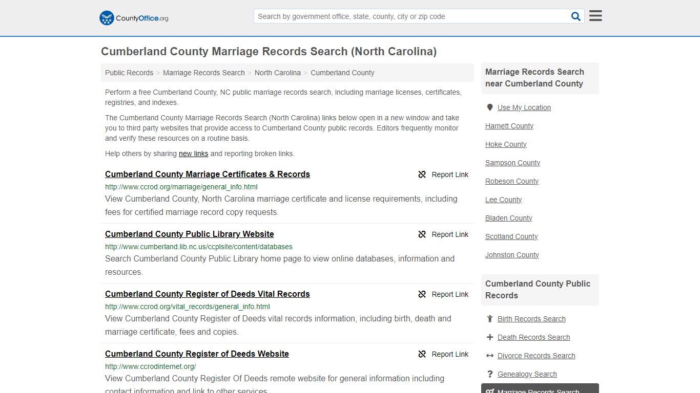 Marriage Records Search - Cumberland County, NC (Marriage Licenses ...